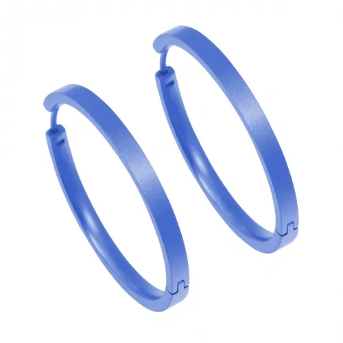 Large Full Dark Blue Hoop Earrings